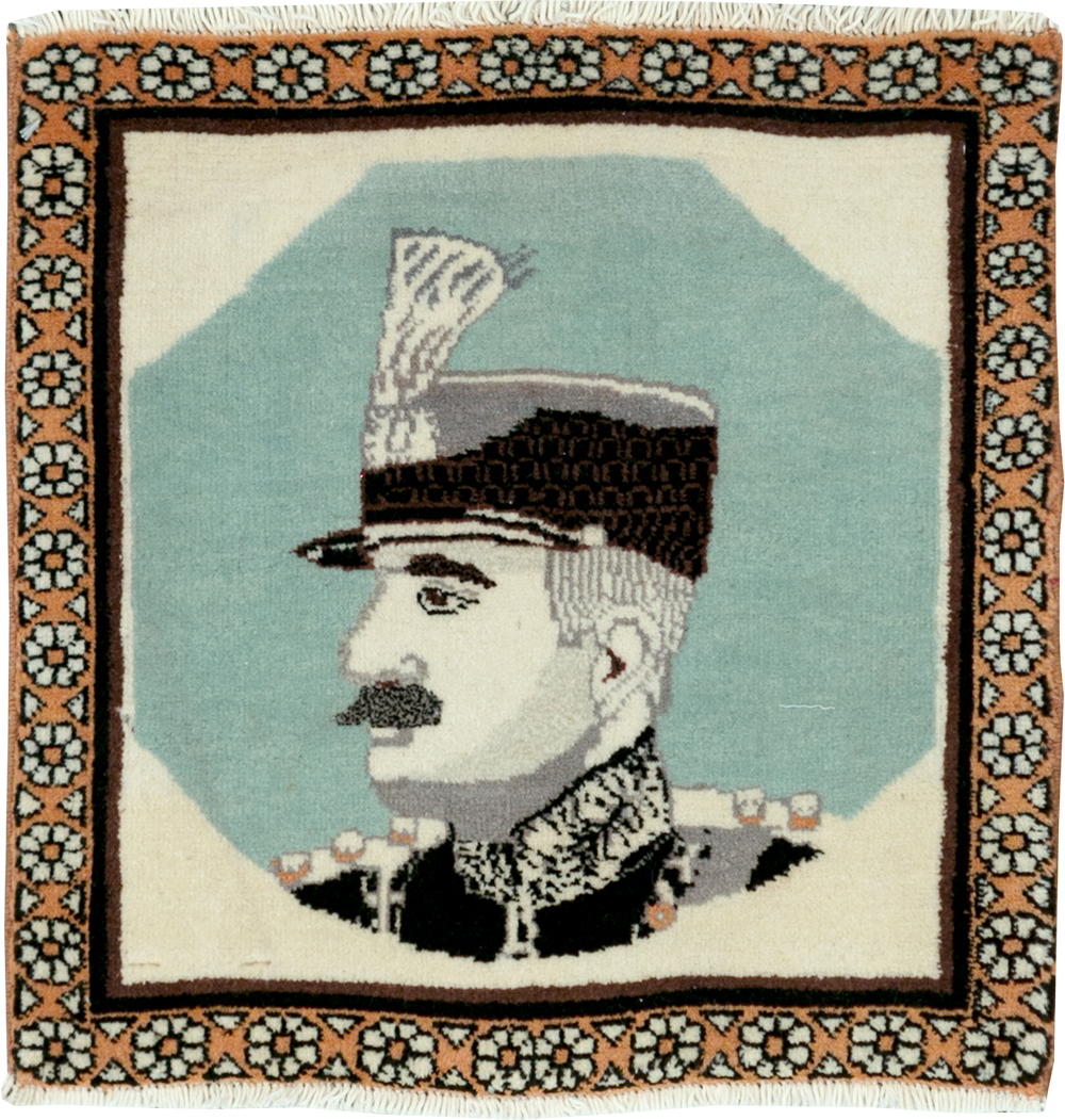 Vintage Persian Tabriz Pictorial Rug, No.28097 - Staging