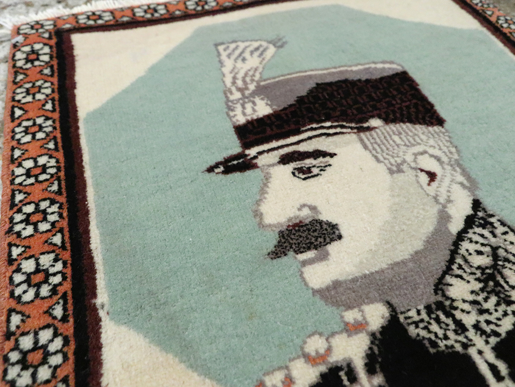 Vintage Persian Tabriz Pictorial Rug, No.28097 - Staging