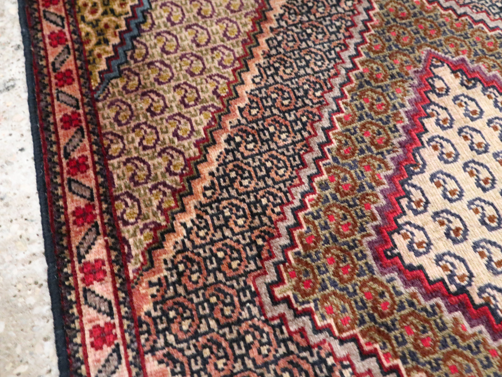 Vintage Persian Tabriz Throw Rug, No.28099 - Staging