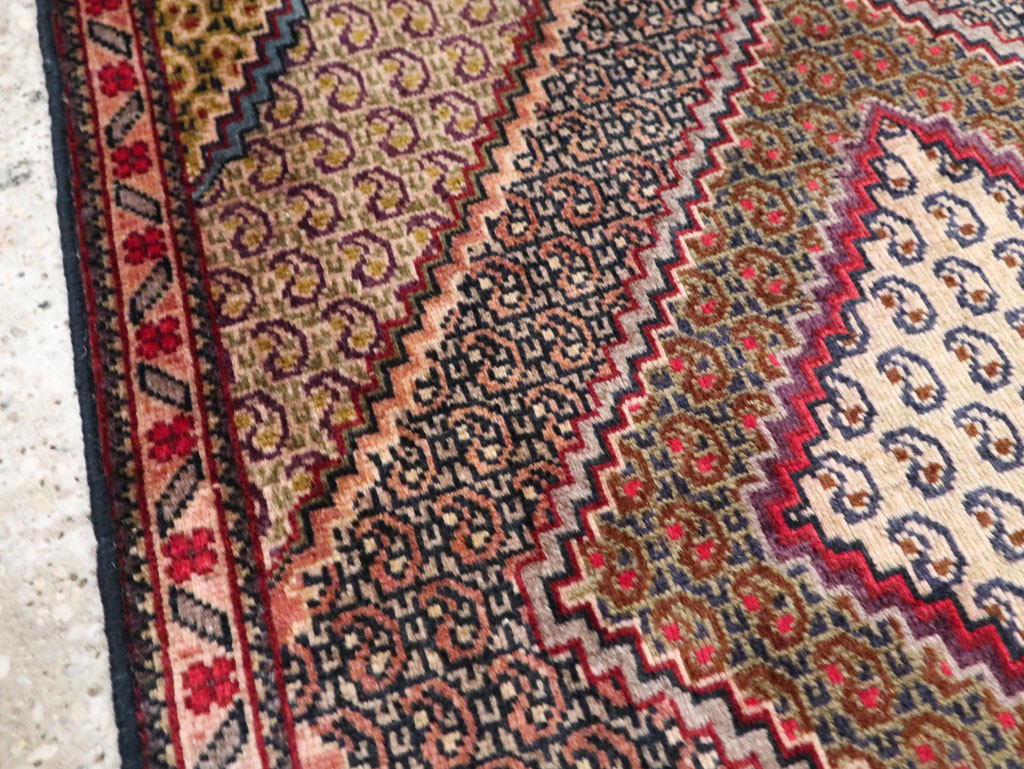 Vintage Persian Tabriz Throw Rug, No.28099 - Staging