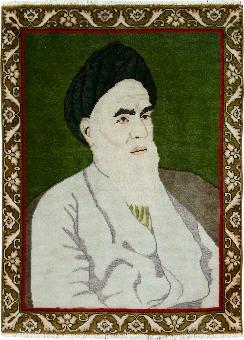 Vintage Persian Tabriz Pictorial Rug, No.28100 - Staging