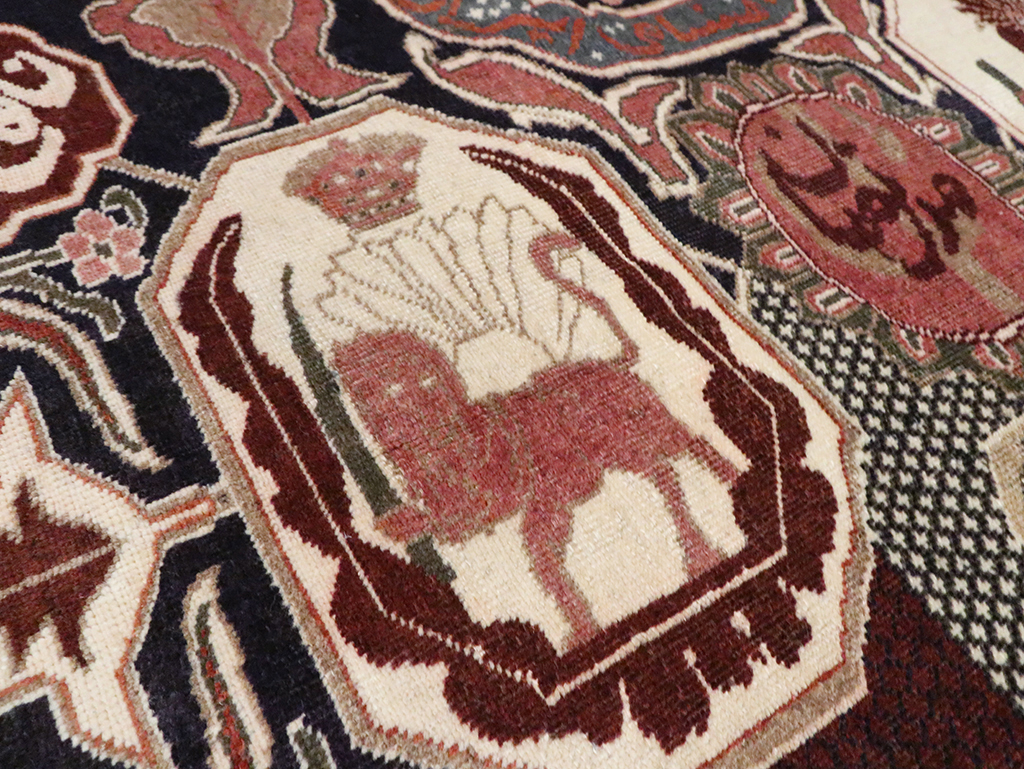 Vintage Persian Tabriz Pictorial Rug, No.28106 - Staging