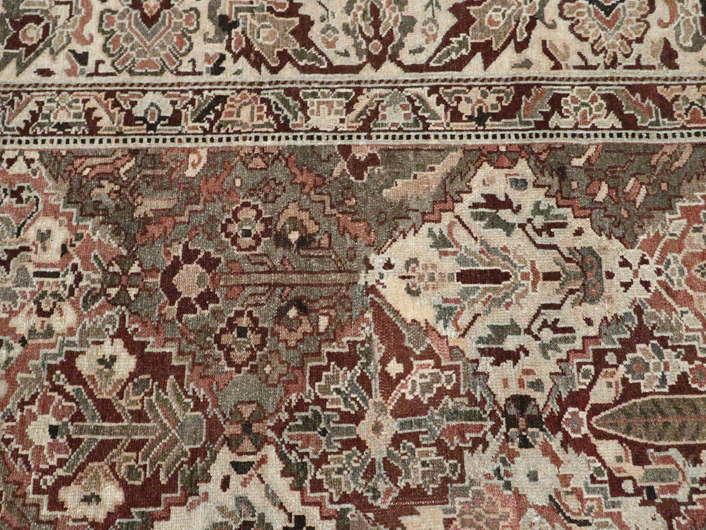 Antique Persian Square Bakhtiari Carpet, No.28122 - Staging