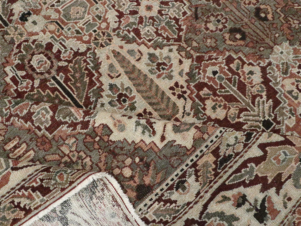 Antique Persian Square Bakhtiari Carpet, No.28122 - Staging