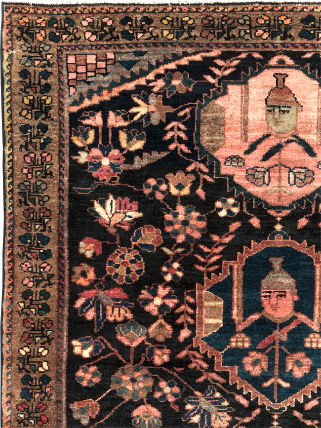 Antique Persian Pictorial Malayer Rug, No.28133 - Staging