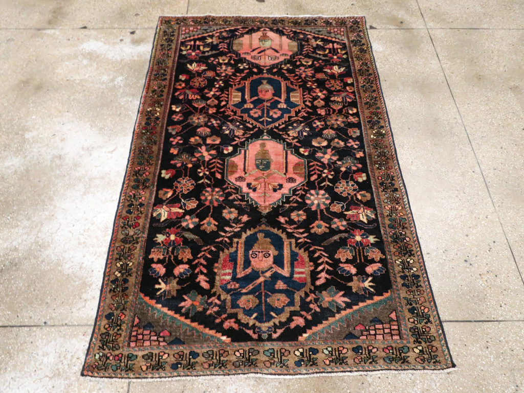 Antique Persian Pictorial Malayer Rug, No.28133 - Staging