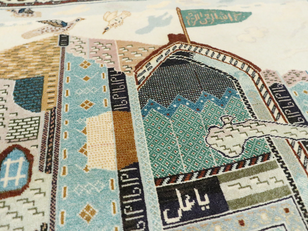 Vintage Persian Pictorial Tabriz Rug, No.28135 - Staging