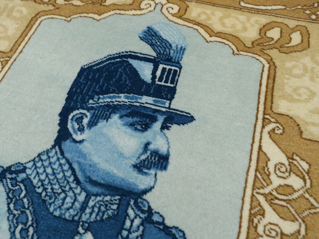 Vintage Persian Tabriz Pictorial Rug, No.28137 - Staging