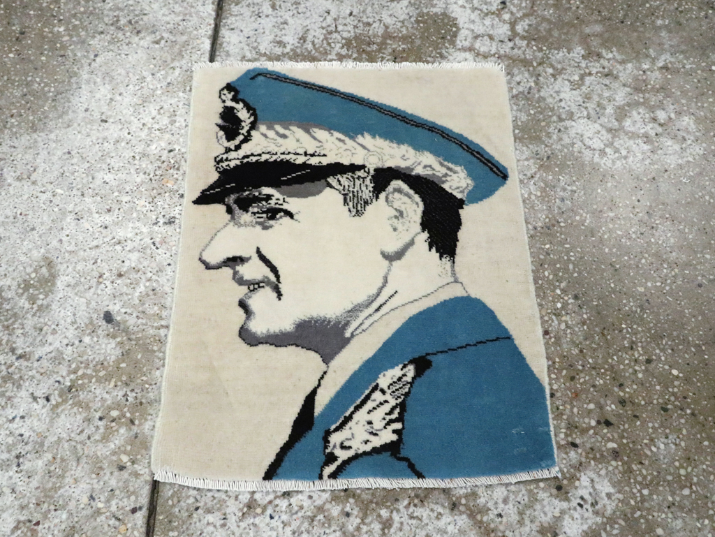 Vintage Persian Tabriz Pictorial Rug, No.28139 - Staging