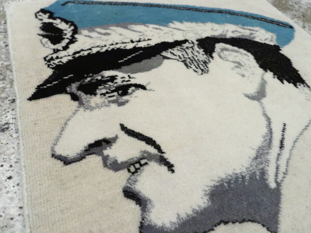 Vintage Persian Tabriz Pictorial Rug, No.28139 - Staging