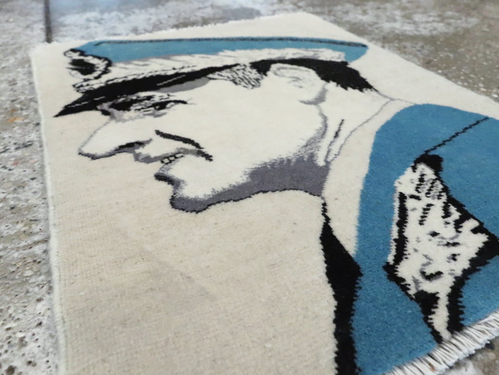 Vintage Persian Tabriz Pictorial Rug, No.28139 - Staging