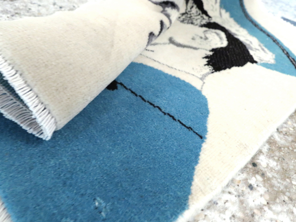 Vintage Persian Tabriz Pictorial Rug, No.28139 - Staging