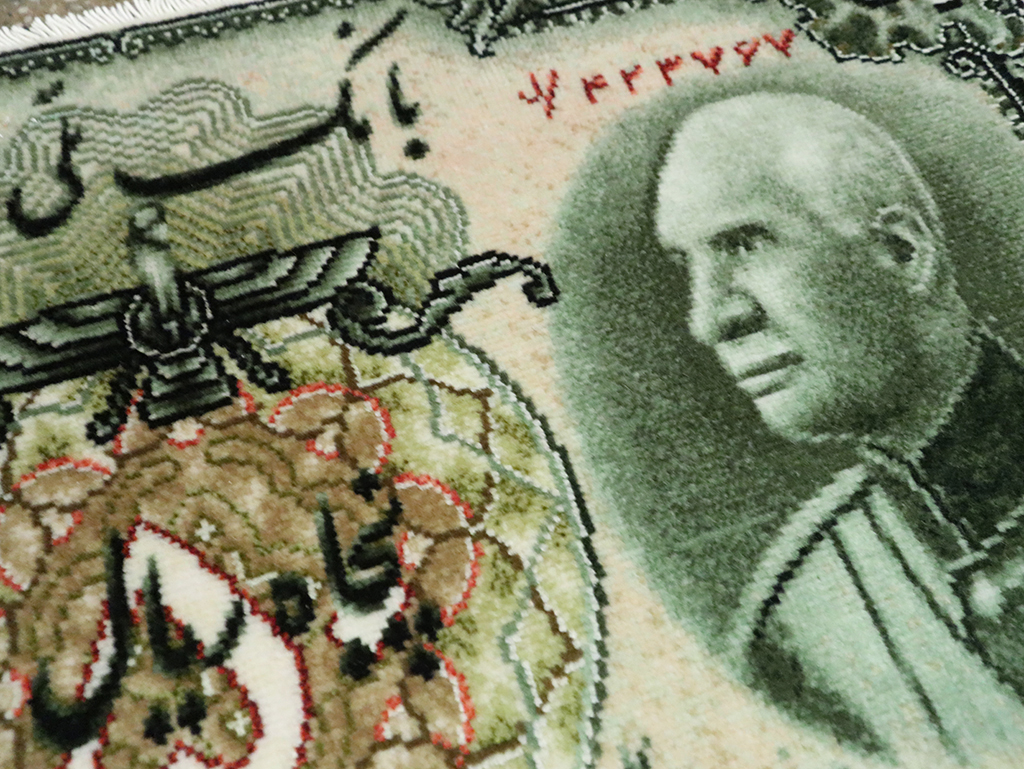 Vintage Persian Tabriz Pictorial Rug, No.28140 - Staging