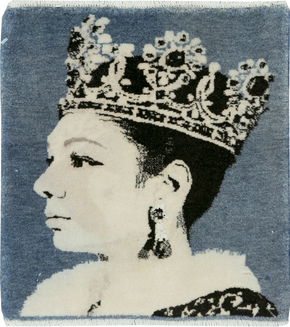 Vintage Persian Tabriz Pictorial Rug, No.28141 - Staging