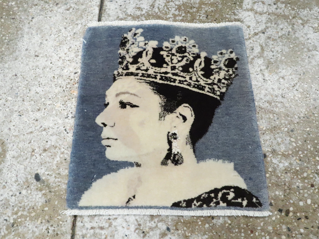 Vintage Persian Tabriz Pictorial Rug, No.28141 - Staging