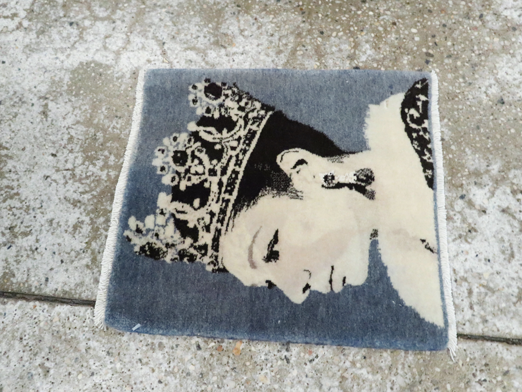 Vintage Persian Tabriz Pictorial Rug, No.28141 - Staging