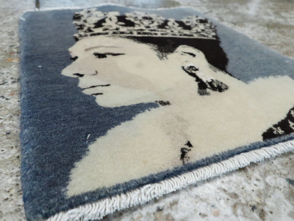 Vintage Persian Tabriz Pictorial Rug, No.28141 - Staging