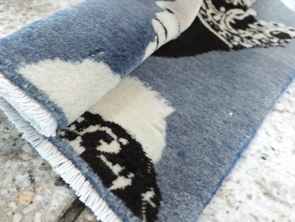 Vintage Persian Tabriz Pictorial Rug, No.28141 - Staging