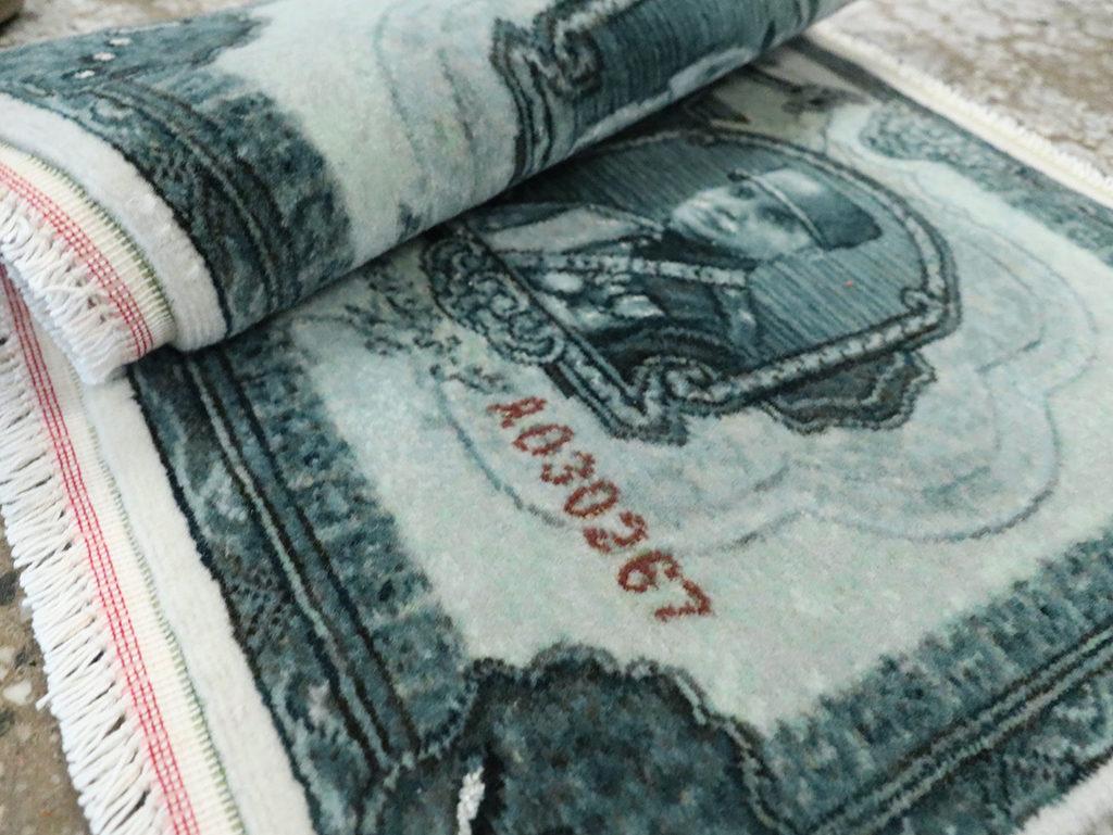 Modern Persian Tabriz Pictorial Rug, No.28143 - Staging