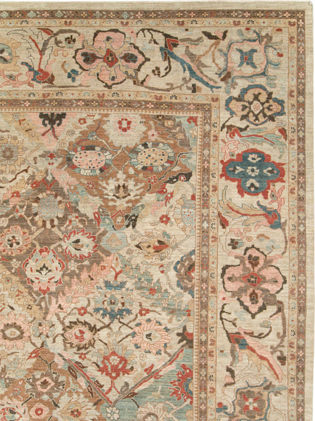 Modern Persian Sultanabad Oversize Carpet, No.28144 - Staging