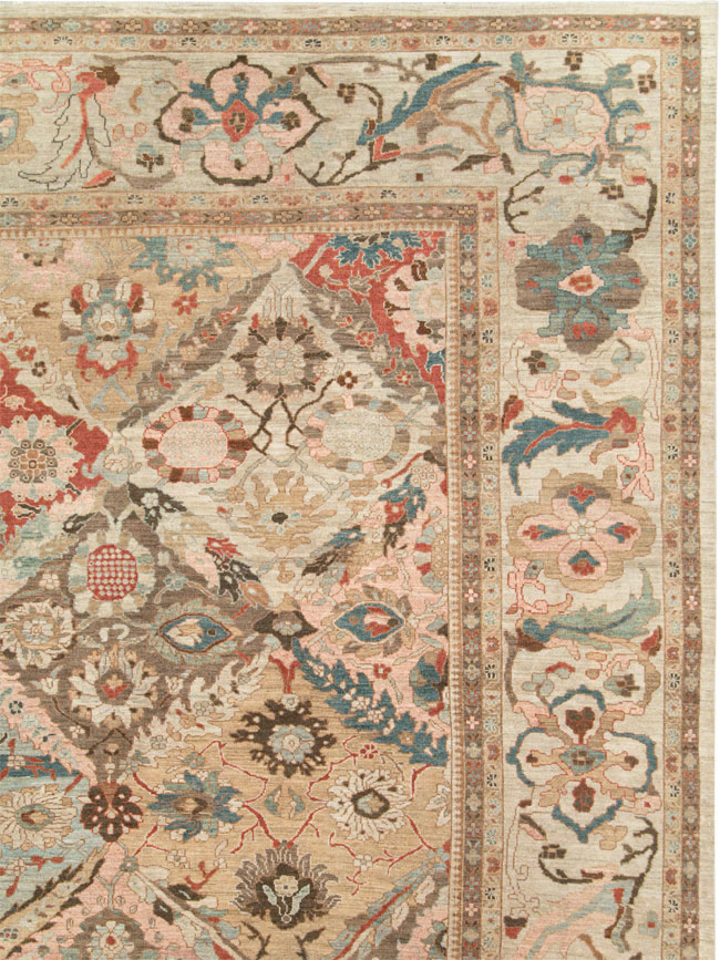 Modern Persian Sultanabad Oversize Carpet, No.28144 - Staging