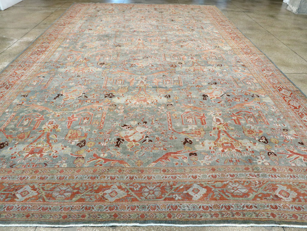Antique Persian Mahal Oversize Carpet, No.28149 - Staging