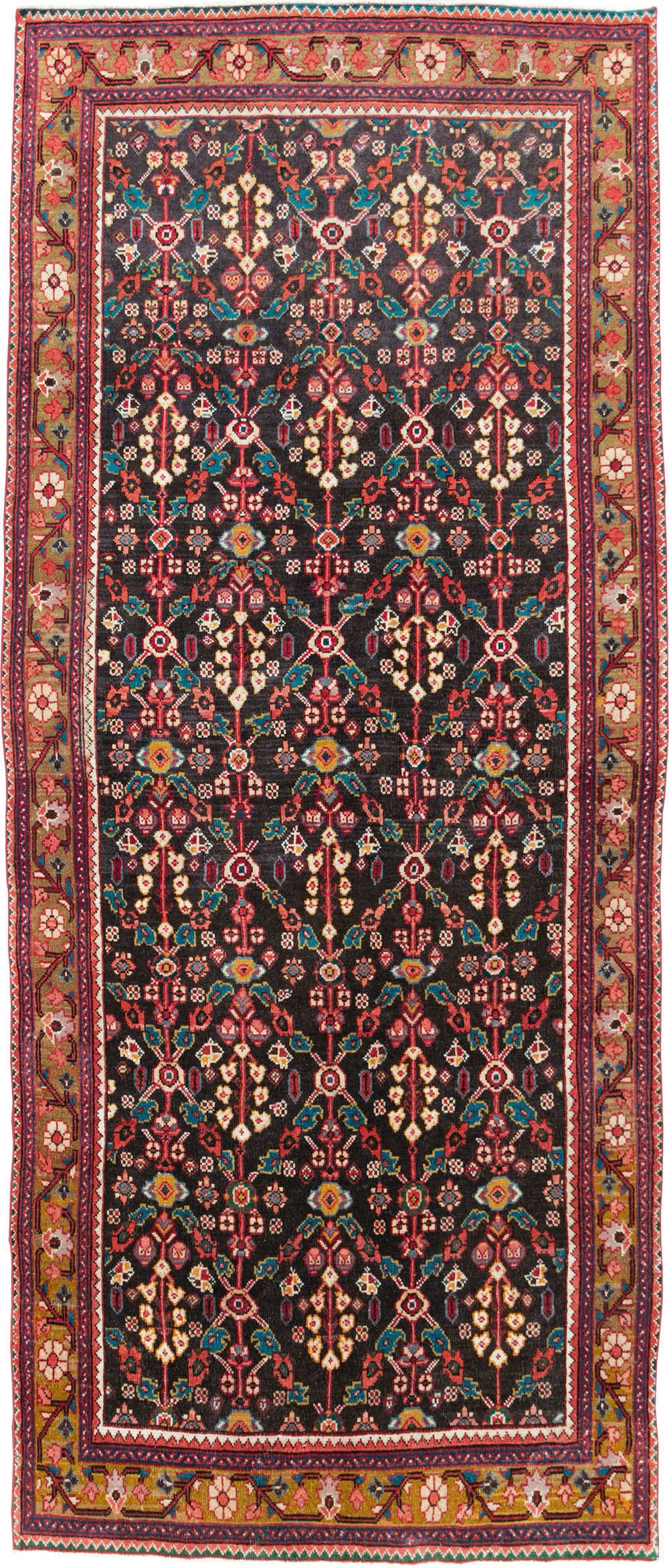 Vintage Persian Hamadan Gallery Rug, No.28155 - Staging