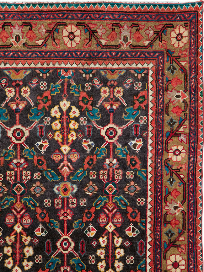 Vintage Persian Hamadan Gallery Rug, No.28155 - Staging