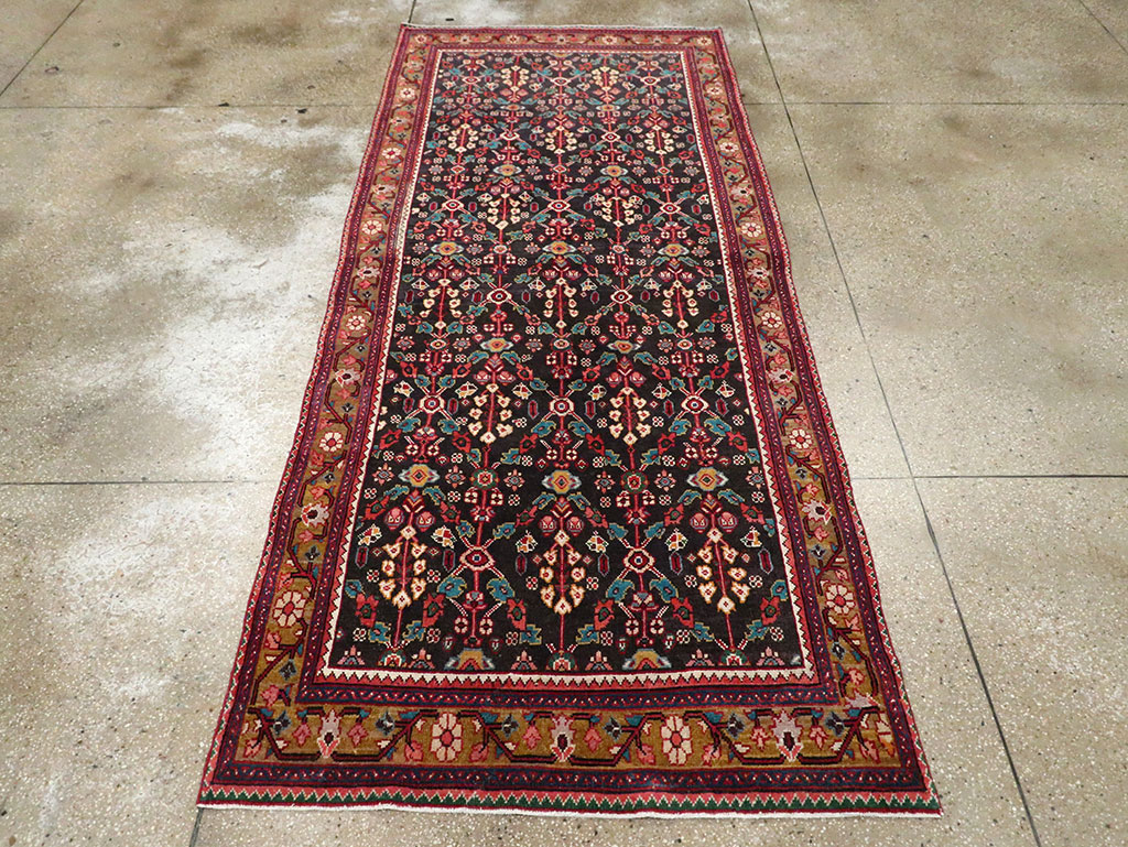 Vintage Persian Hamadan Gallery Rug, No.28155 - Staging