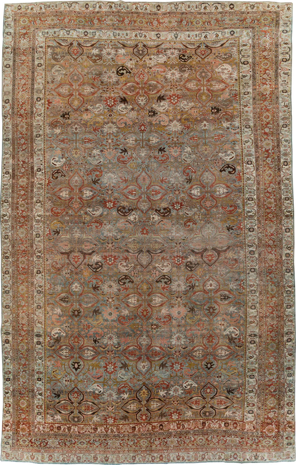 Antique Persian Bidjar Large Room Size Carpet, No.28160 - Staging
