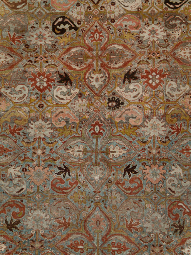 Antique Persian Bidjar Large Room Size Carpet, No.28160 - Staging