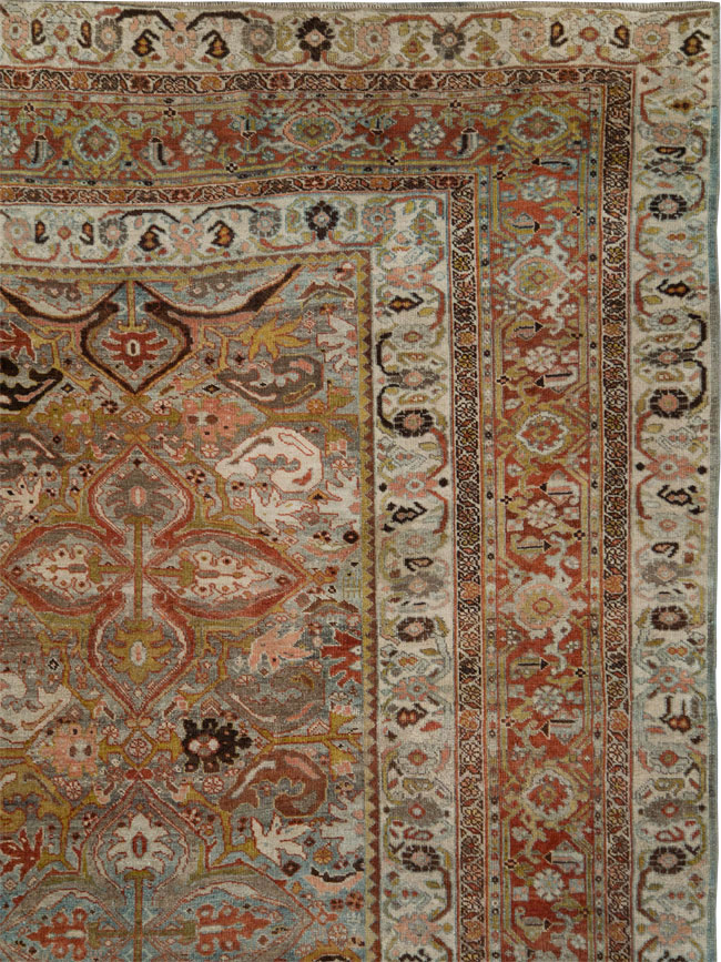 Antique Persian Bidjar Large Room Size Carpet, No.28160 - Staging