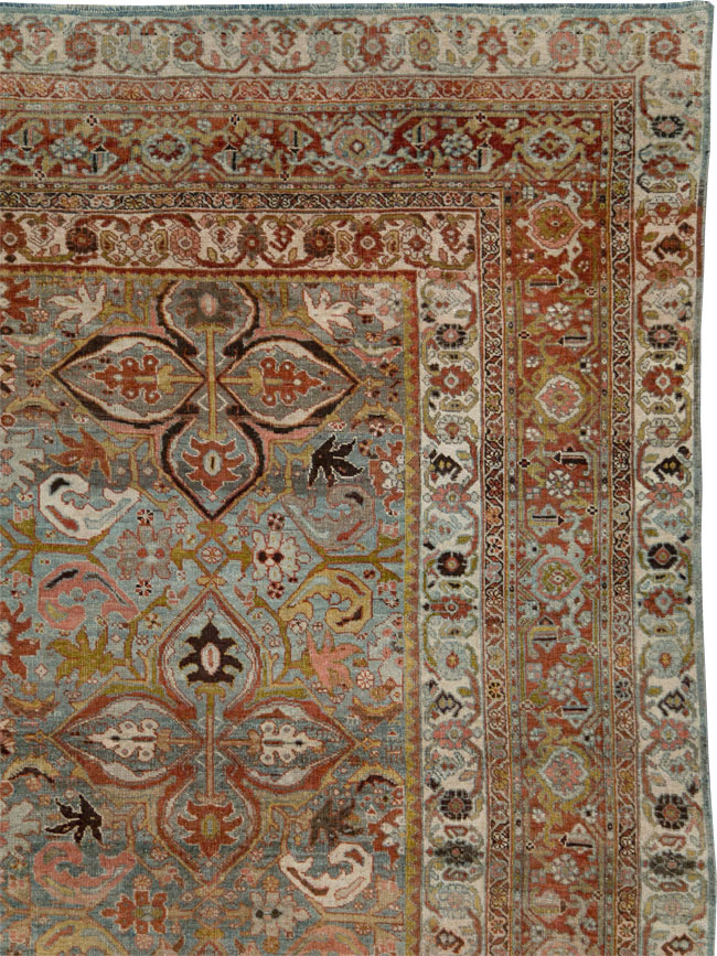 Antique Persian Bidjar Large Room Size Carpet, No.28160 - Staging