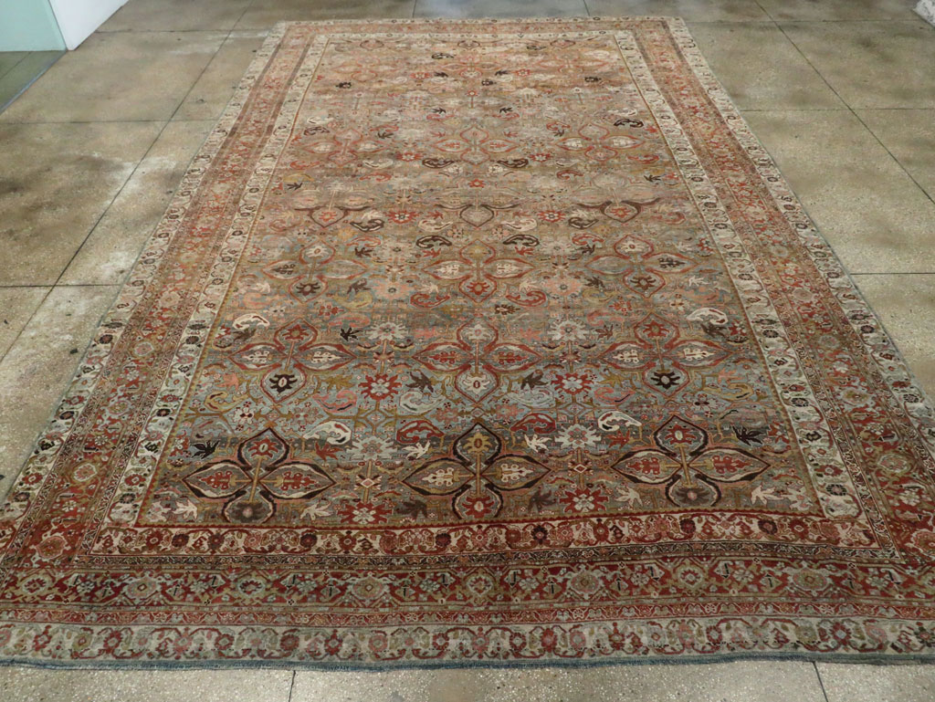 Antique Persian Bidjar Large Room Size Carpet, No.28160 - Staging