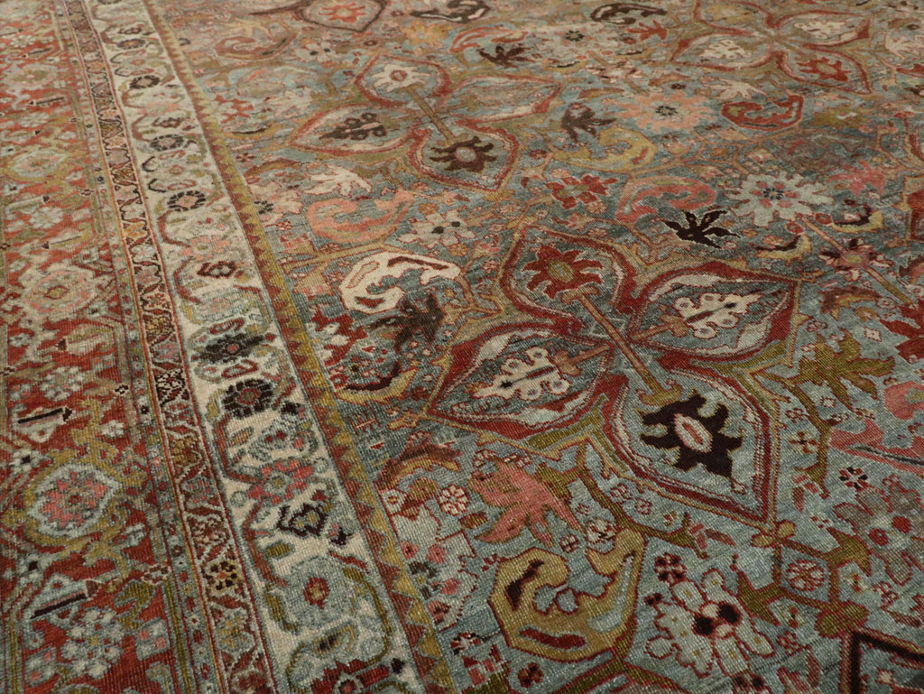 Antique Persian Bidjar Large Room Size Carpet, No.28160 - Staging