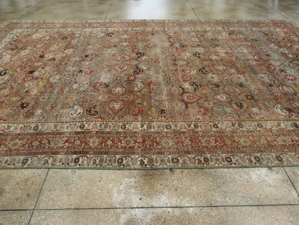 Antique Persian Bidjar Large Room Size Carpet, No.28160 - Staging