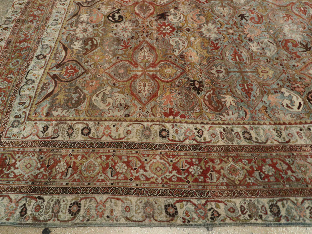 Antique Persian Bidjar Large Room Size Carpet, No.28160 - Staging