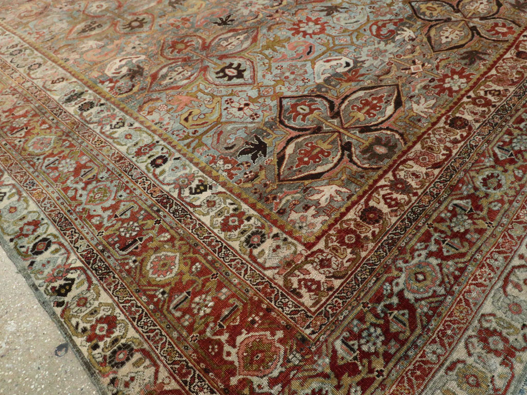 Antique Persian Bidjar Large Room Size Carpet, No.28160 - Staging