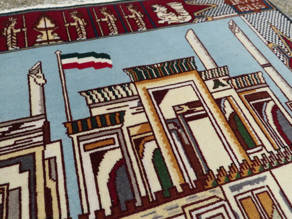 Vintage Persian Tabriz Pictorial Rug (Pair: 1 of 2), No.28163 - Staging