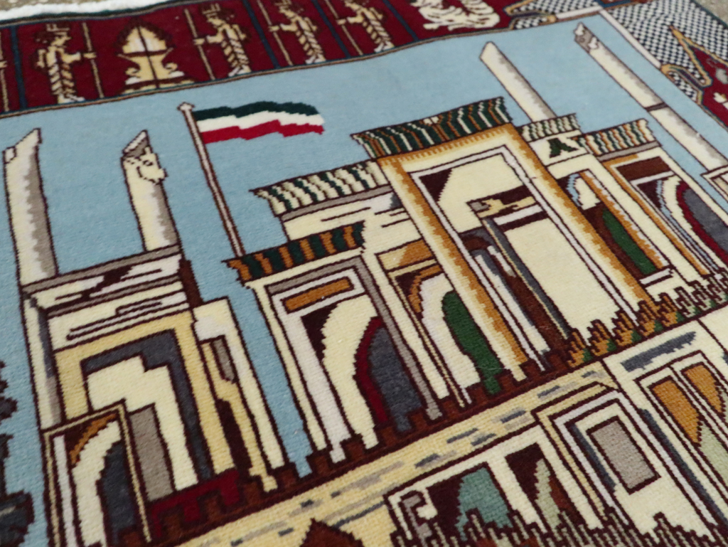 Vintage Persian Tabriz Pictorial Rug (Pair: 2 of 2), No.28164 - Staging