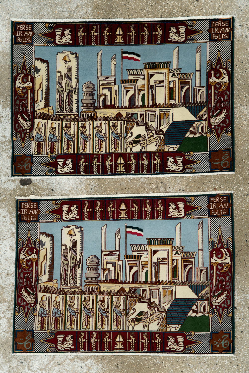 Vintage Persian Tabriz Pictorial Rug (Pair: 2 of 2), No.28164 - Staging