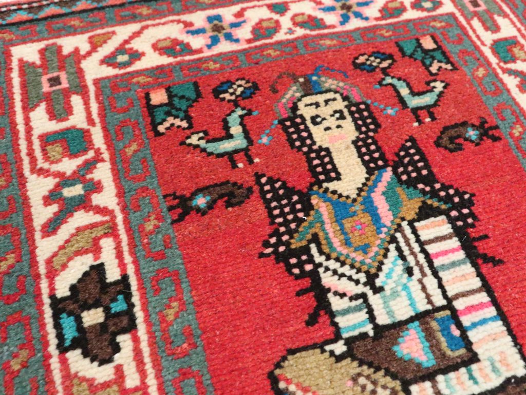 Vintage Persian Mahal Pictorial Rug (Pair: 2 of 2), No.28166 - Staging