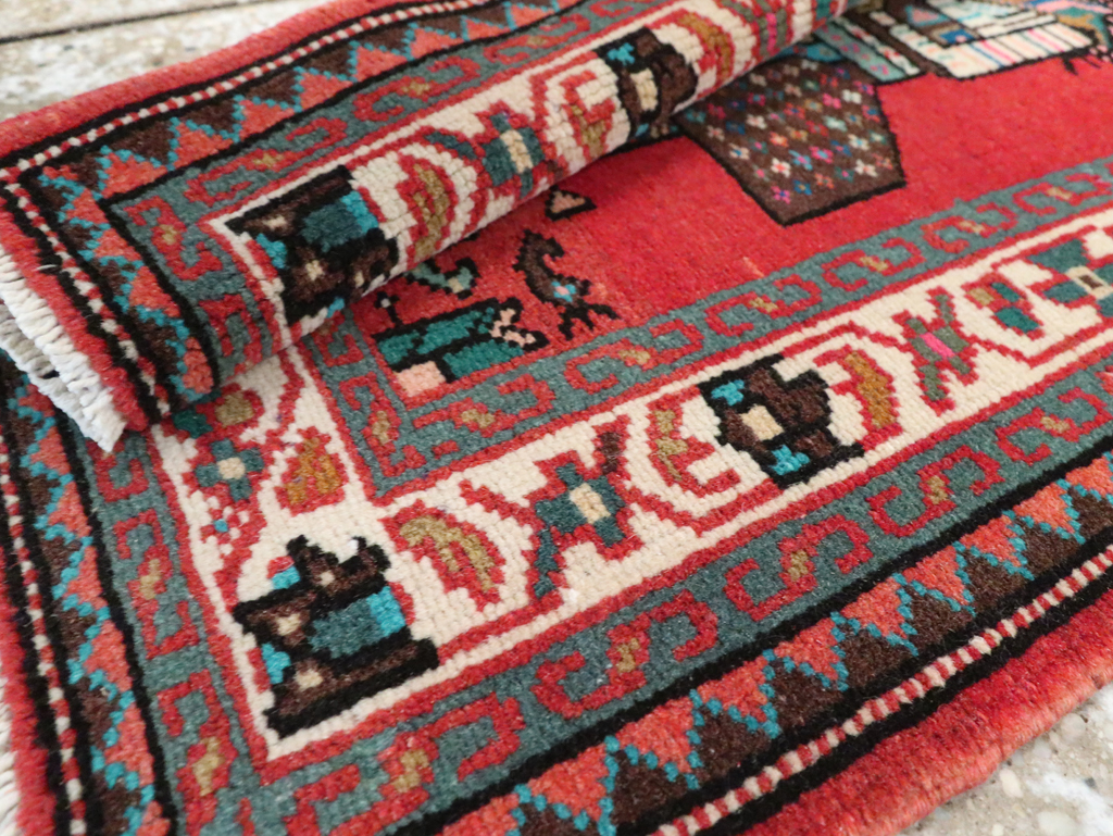 Vintage Persian Mahal Pictorial Rug (Pair: 2 of 2), No.28166 - Staging