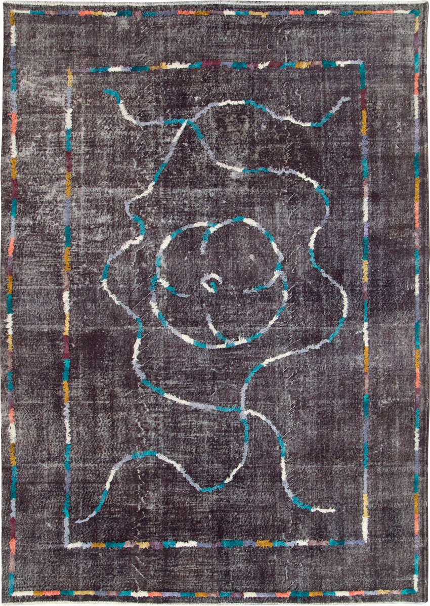 Modern Turkish Anatolian Distressed Room Size Carpet, No.28167 - Staging