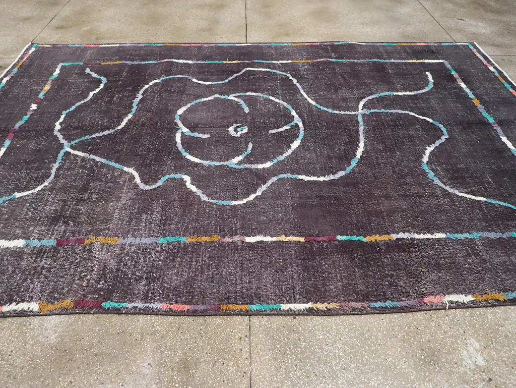 Modern Turkish Anatolian Distressed Room Size Carpet, No.28167 - Staging