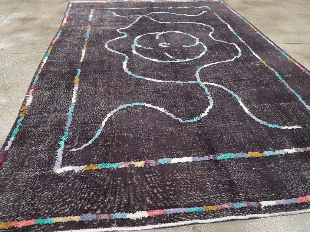 Modern Turkish Anatolian Distressed Room Size Carpet, No.28167 - Staging