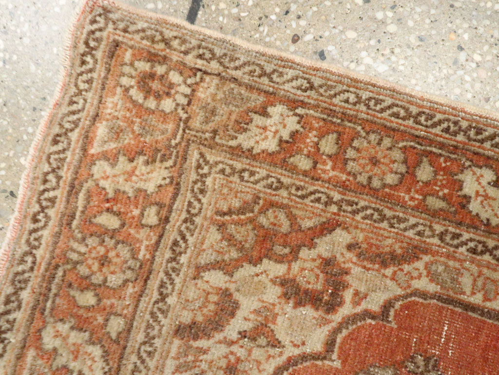 Vintage Persian Tabriz Throw Rug, No.28172 - Staging