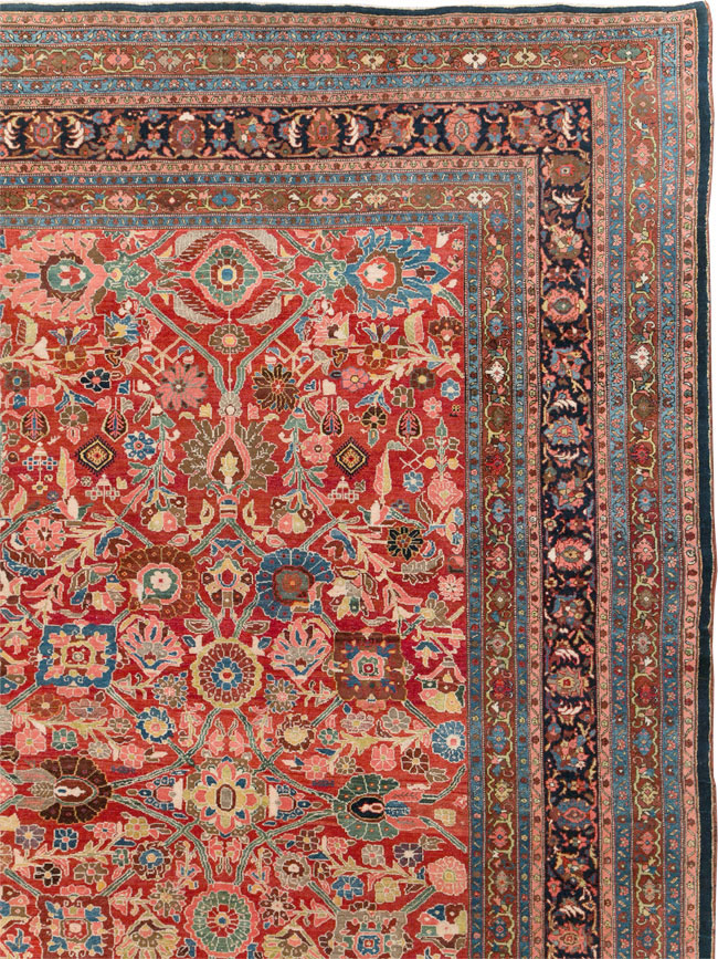 Antique Persian Bidjar Oversize Carpet, No.28178 - Staging