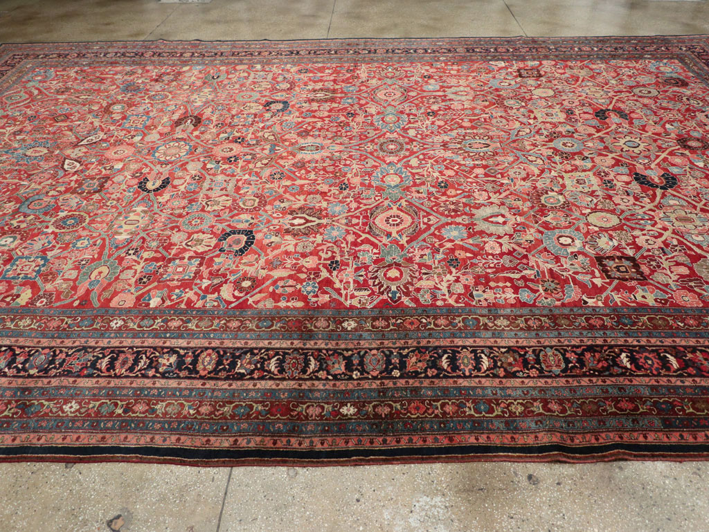 Antique Persian Bidjar Oversize Carpet, No.28178 - Staging