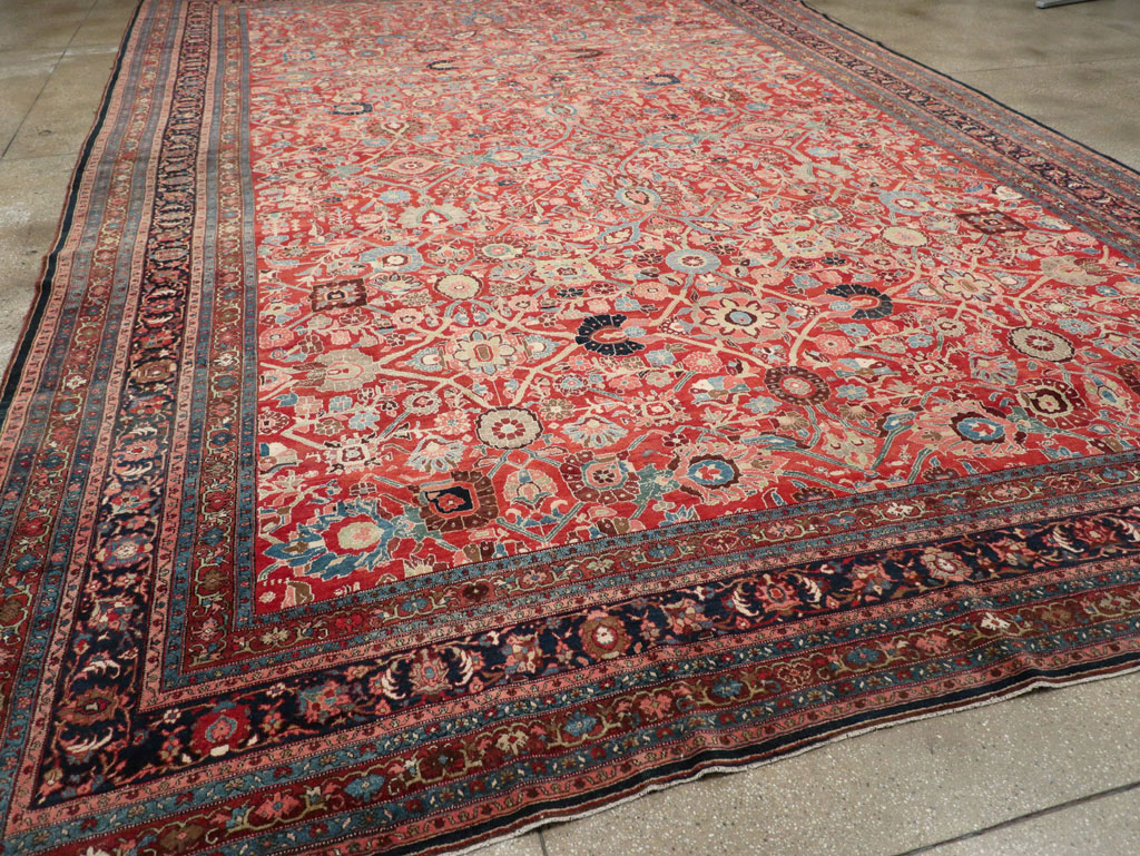 Antique Persian Bidjar Oversize Carpet, No.28178 - Staging